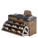 Customized Wooden Shoe Organizer for Retail Shop Standing Storage and Display