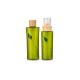 Eco Friendly Pump Custom Cosmetic Bottles With Wooden Cap , Empty Plastic Pump Bottles