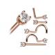 ODM 18k Rose Gold Nose Ring , Nose Piercing Pin With 1.5-2.5mm Natural Diamond