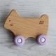 Europe Design Removable Wheels Wooden Silicone Teether Vehicles For Toddlers