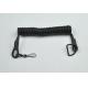 China high quality forsted black strong coiled lanyard rope string tether by custom OEM