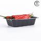 Supermarket Chili Disposable Plastic Tray Deep Rectangular Fruit Black Containers Vegetables Fresh Packaging Food Tray