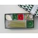 Red & Green  Cinnamon chai  fragrance scented rose candle & leaf holder   packed into gift box