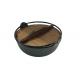 18/20/27cm Cast Iron Dutch Oven Pre Seasoned With Wooden Lid