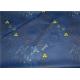 Blue Printed Synthetic Leather Fabric , Durable Artificial Leather Fabric