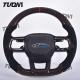 Leather Carbon Fiber Ford Mustang Steering Wheel with Custom Button and Stripe Colors