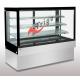 Square Glass Cake Display Case Orchid LED Light Custom Refrigerated Display