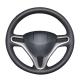Black Artificial Leather Steering Wheel Cover Wrap for Honda Fit 2009-2013 City 2009-2013 Jazz 2009-2013 Insight 2010-2014