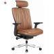 Nylon 2.5mm Leather Office Swivel Chairs Executive Office Chair High Back Headrest Lumbar Support