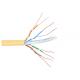 Plenm Rated FTP Cat6A Cable Yellow Color 305 Meter Per Box Copper Conductor