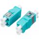 LC UPC To LC UPC Multimode Plastic Aqua Fiber Coupler , 10G OM3 Adapter Fiber Optic