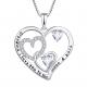 YASVITTI Classic Heart Design 925 Sterling Silver Necklace I Love You To The Moon And Back Pendant Necklace
