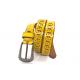 Yellow Hollow Women'S Fashion Leather Belts With Pin Buckle Durable
