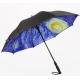 Printed Collapsible Golf Umbrella , Wind Resistant Automatic Umbrella Plastic Cap
