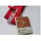 Blokhus Marathon Medal Soft Enamel, Copper Stamping with Gold Plating, Long 2 Colors Ribbon