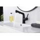 Matte Black Brass Bathroom Basin Faucets With Sprayer Single Handle Rotating Sink