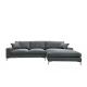 Two Pieces Sectional Fabric Sofa Pure Sponge Fiber Corner Couch Fabric