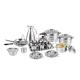 Family use stainless steel 410 cookware set kitchen 21pcs cooking pot water kettle