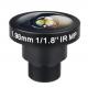 Panoramic Lens 1.98mm F2.8 1/1.8″ format 10mp 180 degree m12 fisheye lens