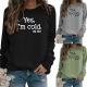 Funny Letters Printed Casual Loose Sublimation Pullover Sweater Print On Demand OEM
