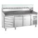 Refrigerated 1 2 3 4 Door Pizza Counter Top Salad Bar Counter Prep Station Fridge Bar Line Counter Freezer