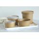 PE Coated Bamboo Fiber Microwaveable Paper Salad Bowl With PP Lids