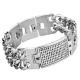 Men's Titanium Stainless Steel Dould Curb Chain Id Bracelet with Chinese Word (CE487)