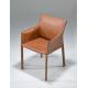 Gina Fiberglass Dining Chair With Leather Over Stainless Steel Frame