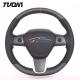 Tesla Model 3 Y Carbon Fiber Matte Round Shape Steering Wheel Design Services