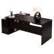 Beautiful Manager Office Furniture / Modern Office Desk Light Walnut / Black Color Custom