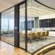 Aluminum Frame Office Partition Walls Black Thickness 100mm Glass Office Walls