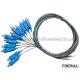 12 Colors Pigtail Fiber Optic Cable Set , SC Pigtail Single Mode High Return Loss