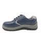 Blue Slip Resistant Work Shoes , Middle Sole Work Safety Shoes With Blended Insole