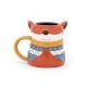 Wholesale 3D Animal orange squirrel shaped Ceramic Milk Mugs Porcelain Christmas Gift with Handpainting