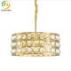 Gold Clear Metal E14 Bulb Crystal Pendant Light Living Room Indoor Decorative
