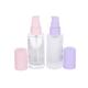30ml Transparent Empty Foundation Bottle With Pink Or Purple Plastic Caps