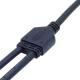 Black IP67 Waterproof 8A Current Rating Y Type Connector for 250V Applications