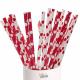 Whie And Red Polka Dot Paper Straws 7.75 Inches Long 0.25 Inches Diameter