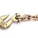 5/16 3/8 1/2 G70 Alloy Steel Yellow Zinc Plated Towing Chain With Clevis Grab Hooks Binder Chain