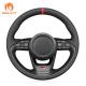 Customized Grey Vegan Leather Steering Wheel Wrap for Toyota Yaris Cross GR 2023-2024