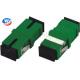 Green Simplex Single Mode Fiber Adapter LC UPC To SC APC