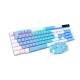 Compact And Portable Featuring Rainbow Static Lighting And High end Carbon Film 2-in-1 Keyboard And Mouse for Gamers Creatives
