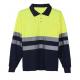 Long sleeve Reflective Safety Hi Vis Polo Shirt OEM breathable quick dry work wear unisex heat sublimation printed