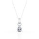 0.33 Carat Pear Cut CZ - Solitaire - Bezel Setting Pendant Necklace - 10K White Gold