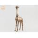 Gold Leaf Fiberglass Giraffe Sculpture Standing Animal Figurines Table Statue