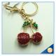 Custom Fruit Shape Attractive Cherry Shape Metal Key Chain For Women's Hangbag