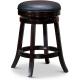 Black Padded Counter Stools Indoor Living Creede Backless Swivel Stool Leather Seat