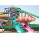 Giant Swimming Pool Water Slides , FRP Outdoor Pool Slide 14.6m Platform For Adults