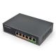 full metal case 4 ports 100Mbps IEEE 802.3af/a standard 65W power backplane bandwidth 1.2 Gbps uplink port POE switch