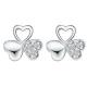 925 Silver Plate Earrings with Cubic Zircon Trefoil Stud Earrings(EESTUD06)